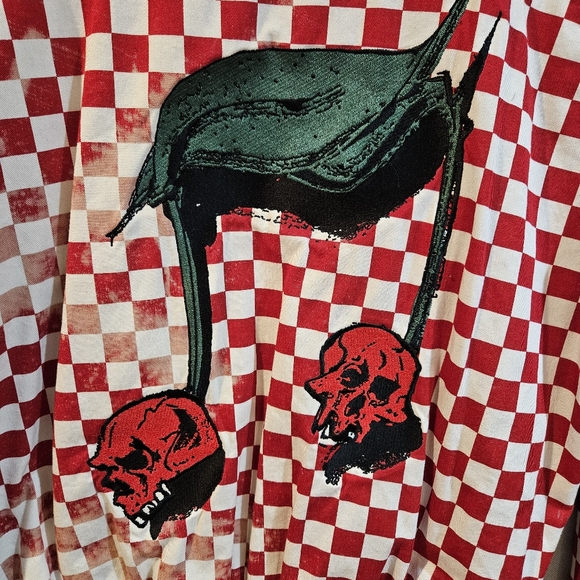 HERMAN MARKET Checkered Bomber Jacket with Embroidery - Picture 2 of 8